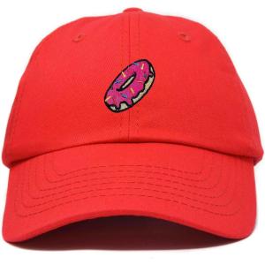 imageDALIX Donut Embroidered Mens Cotton Dad Hat Baseball CapRed
