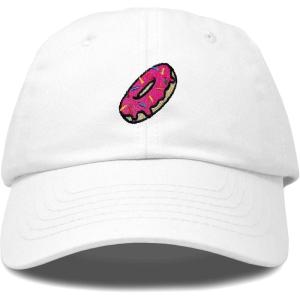 imageDALIX Donut Embroidered Mens Cotton Dad Hat Baseball CapWhite