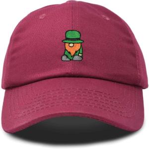 imageDALIX Embroidered Lucky Gnome St Patricks Dad Saint Pattys Cap Hat WomenMaroon