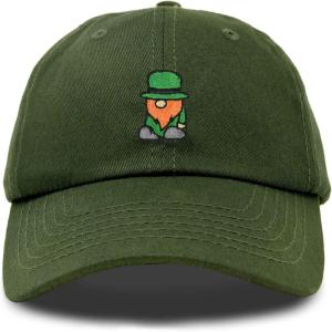 imageDALIX Embroidered Lucky Gnome St Patricks Dad Saint Pattys Cap Hat WomenOlive