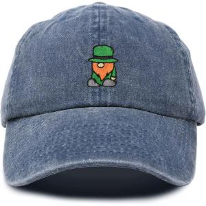 imageDALIX Embroidered Lucky Gnome St Patricks Dad Saint Pattys Cap Hat WomenWashed Navy Blue