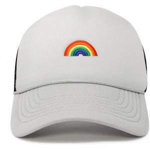 imageDALIX Embroidered Rainbow Trucker Cap Hat Men WomenGray Black