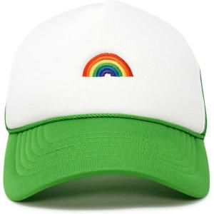 imageDALIX Embroidered Rainbow Trucker Cap Hat Men WomenKelly White