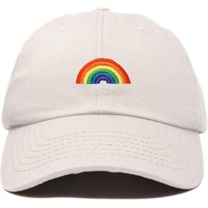imageDALIX Rainbow Baseball Cap Womens Hats Cute Hat Soft Cotton CapsBeige