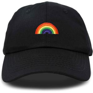 imageDALIX Rainbow Baseball Cap Womens Hats Cute Hat Soft Cotton CapsBlack