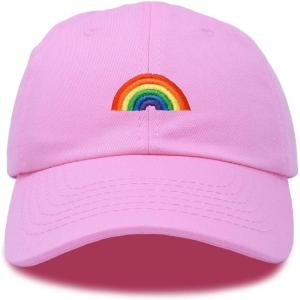 imageDALIX Rainbow Baseball Cap Womens Hats Cute Hat Soft Cotton CapsLight Pink