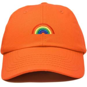 imageDALIX Rainbow Baseball Cap Womens Hats Cute Hat Soft Cotton CapsOrange