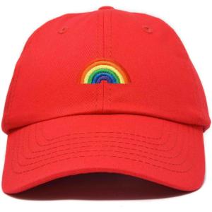 imageDALIX Rainbow Baseball Cap Womens Hats Cute Hat Soft Cotton CapsRed