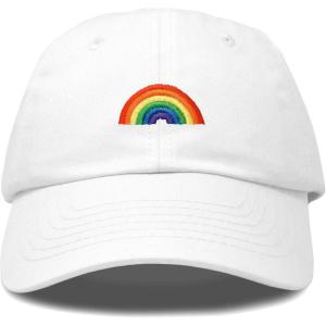 imageDALIX Rainbow Baseball Cap Womens Hats Cute Hat Soft Cotton CapsWhite