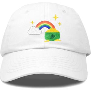 imageDALIX St Patricks Pot of Gold Hat Womens Embroidered Baseball CapWhite