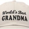 imageDALIX Worlds Best Grandma Hat Gift Embroidered Cotton CapBeige