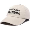 imageDALIX Worlds Best Grandma Hat Gift Embroidered Cotton CapBeige