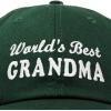 imageDALIX Worlds Best Grandma Hat Gift Embroidered Cotton CapDark Green