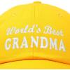 imageDALIX Worlds Best Grandma Hat Gift Embroidered Cotton CapGold