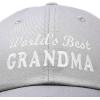 imageDALIX Worlds Best Grandma Hat Gift Embroidered Cotton CapGray