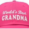 imageDALIX Worlds Best Grandma Hat Gift Embroidered Cotton CapHot Pink
