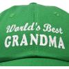 imageDALIX Worlds Best Grandma Hat Gift Embroidered Cotton CapKelly Green