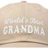 imageDALIX Worlds Best Grandma Hat Gift Embroidered Cotton CapKhaki