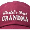 imageDALIX Worlds Best Grandma Hat Gift Embroidered Cotton CapMaroon