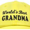 imageDALIX Worlds Best Grandma Hat Gift Embroidered Cotton CapMinion Yellow