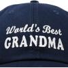 imageDALIX Worlds Best Grandma Hat Gift Embroidered Cotton CapNavy Blue