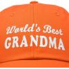 imageDALIX Worlds Best Grandma Hat Gift Embroidered Cotton CapOrange