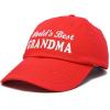 imageDALIX Worlds Best Grandma Hat Gift Embroidered Cotton CapRed