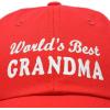 imageDALIX Worlds Best Grandma Hat Gift Embroidered Cotton CapRed