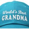 imageDALIX Worlds Best Grandma Hat Gift Embroidered Cotton CapTeal