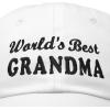 imageDALIX Worlds Best Grandma Hat Gift Embroidered Cotton CapWhite