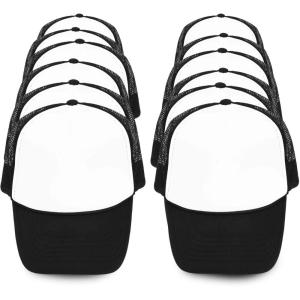 imageDALIX Black and White Trucker Hat Mesh Cap 12 Pack Dozen Bulk