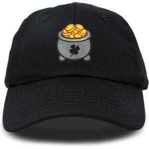 imageDALIX Lucky Pot of Gold Hat Womens Embroidered Baseball CapBlack