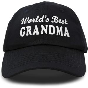 imageDALIX Worlds Best Grandma Hat Gift Embroidered Cotton CapBlack