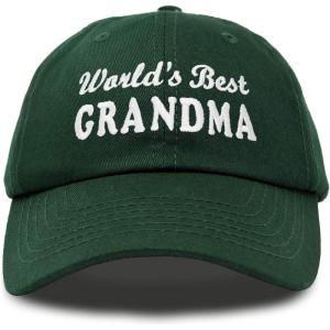 imageDALIX Worlds Best Grandma Hat Gift Embroidered Cotton CapDark Green