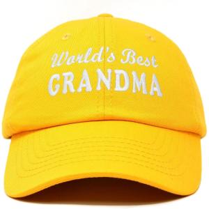 imageDALIX Worlds Best Grandma Hat Gift Embroidered Cotton CapGold