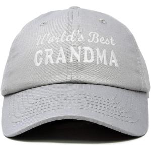 imageDALIX Worlds Best Grandma Hat Gift Embroidered Cotton CapGray