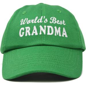 imageDALIX Worlds Best Grandma Hat Gift Embroidered Cotton CapKelly Green