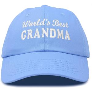 imageDALIX Worlds Best Grandma Hat Gift Embroidered Cotton CapLight Blue