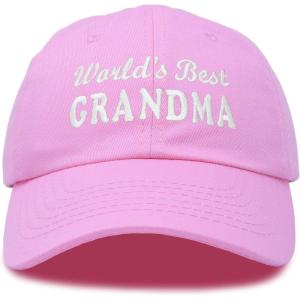 imageDALIX Worlds Best Grandma Hat Gift Embroidered Cotton CapLight Pink