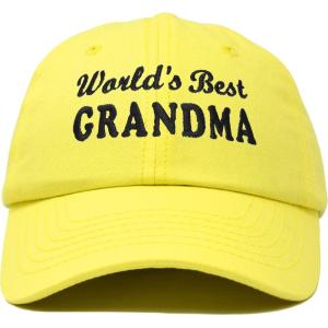 imageDALIX Worlds Best Grandma Hat Gift Embroidered Cotton CapMinion Yellow