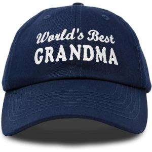 imageDALIX Worlds Best Grandma Hat Gift Embroidered Cotton CapNavy Blue