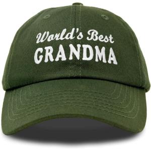 imageDALIX Worlds Best Grandma Hat Gift Embroidered Cotton CapOlive