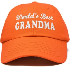 imageDALIX Worlds Best Grandma Hat Gift Embroidered Cotton CapOrange