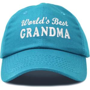 imageDALIX Worlds Best Grandma Hat Gift Embroidered Cotton CapTeal