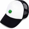 imageDALIX Embroidered Clover Trucker Cap Hat MenBlack White