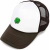 imageDALIX Embroidered Clover Trucker Cap Hat MenBrown White