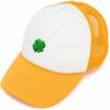 imageDALIX Embroidered Clover Trucker Cap Hat MenGold White