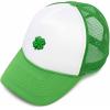 imageDALIX Embroidered Clover Trucker Cap Hat MenKelly White