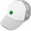 imageDALIX Embroidered Clover Trucker Cap Hat MenLight Gray White
