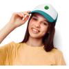 imageDALIX Embroidered Clover Trucker Cap Hat MenTeal White